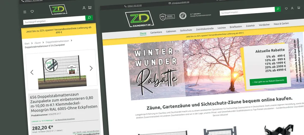 Projektübersicht von zaundirekt