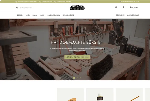 Screenshot der Startseite von buersten-nickles.de